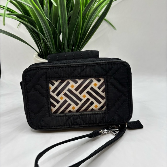 VERA BRADLEY Black Quilted Women's Wristlet Wrist Wallet - Picture 5 of 6